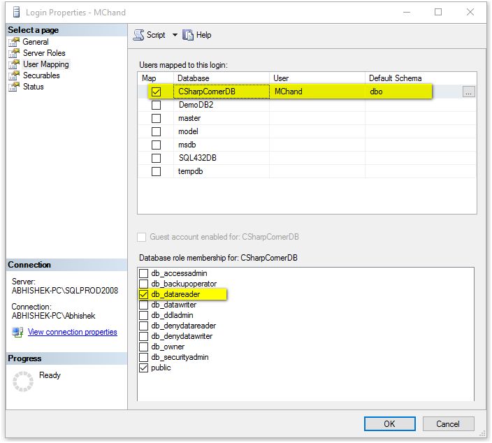 Grant Read Write Permission To User in SQL Server